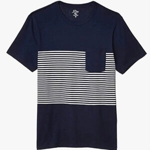 J Crew Mens Slub Jersey Tee Shirt English Feeder Stripe